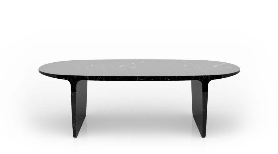 Teemrug Black Marquina Oval Marble Table