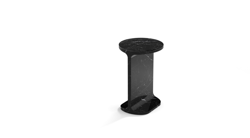 Temroc Round Nero Marquina side table