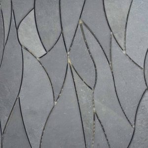Black Basalt Waterjet Mosaic Texture