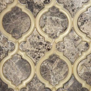 Dark Emperador Mosaic Waterjet Texture2