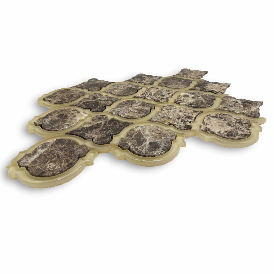 Dark Emperador Marble Mosaic Waterjet1
