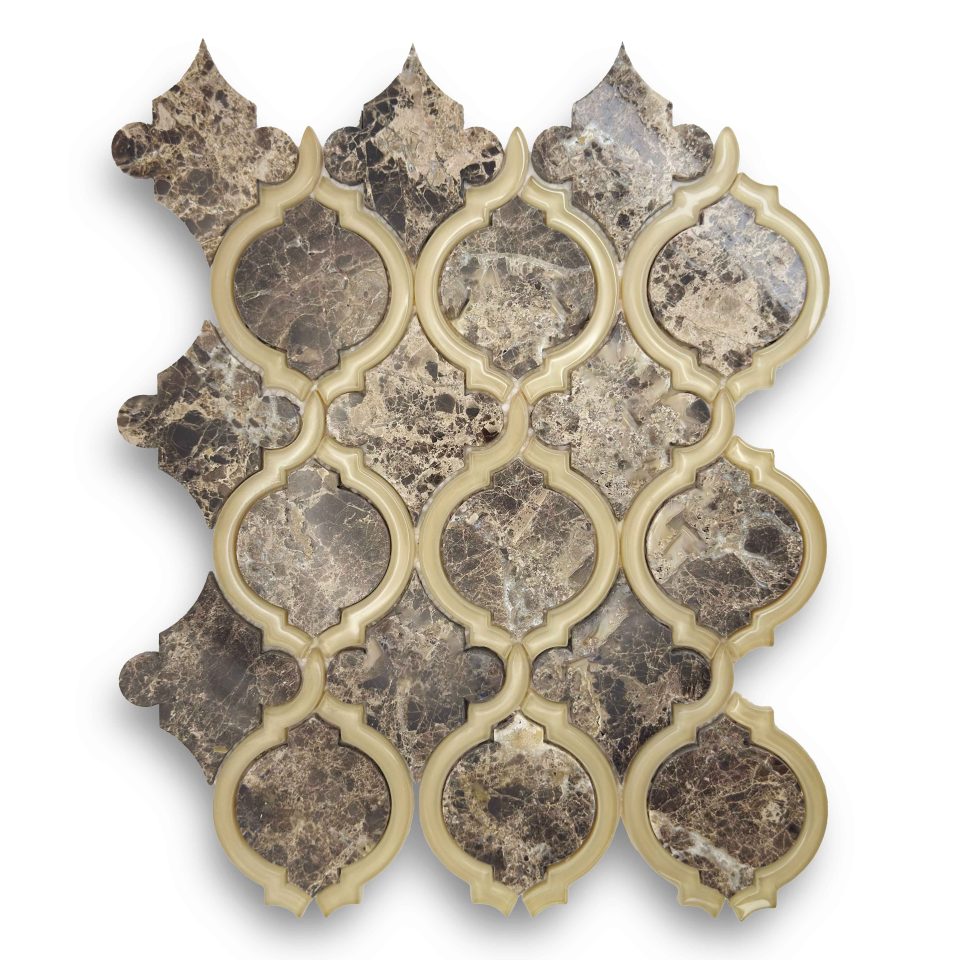 Dark Emperador Marble Mosaic Waterjet2